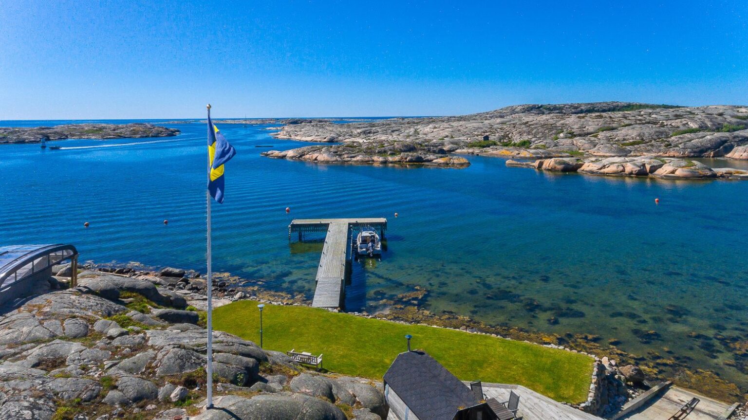 Sjötomt rakt i väster