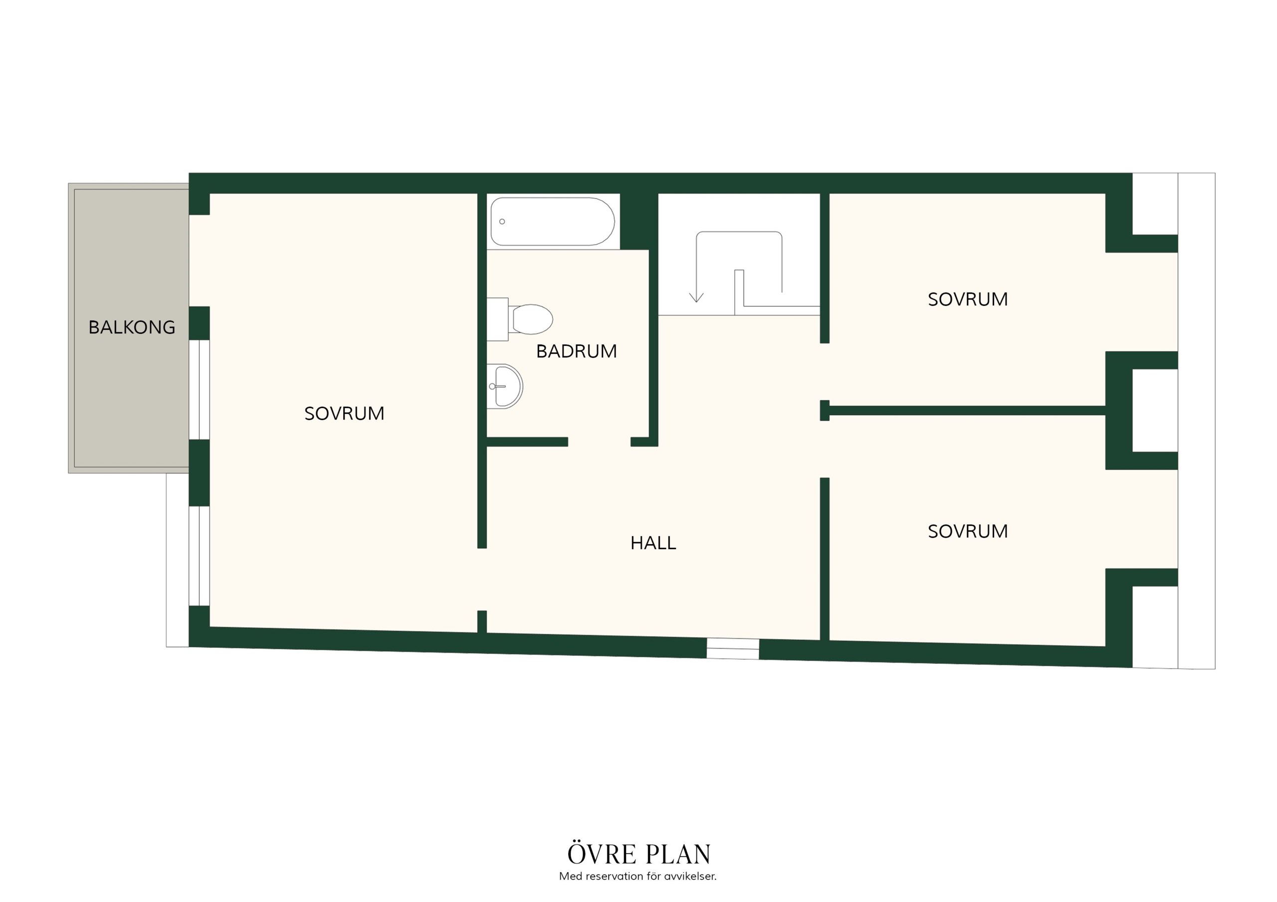 Övre plan lägenheter om 115 & 114 kvm