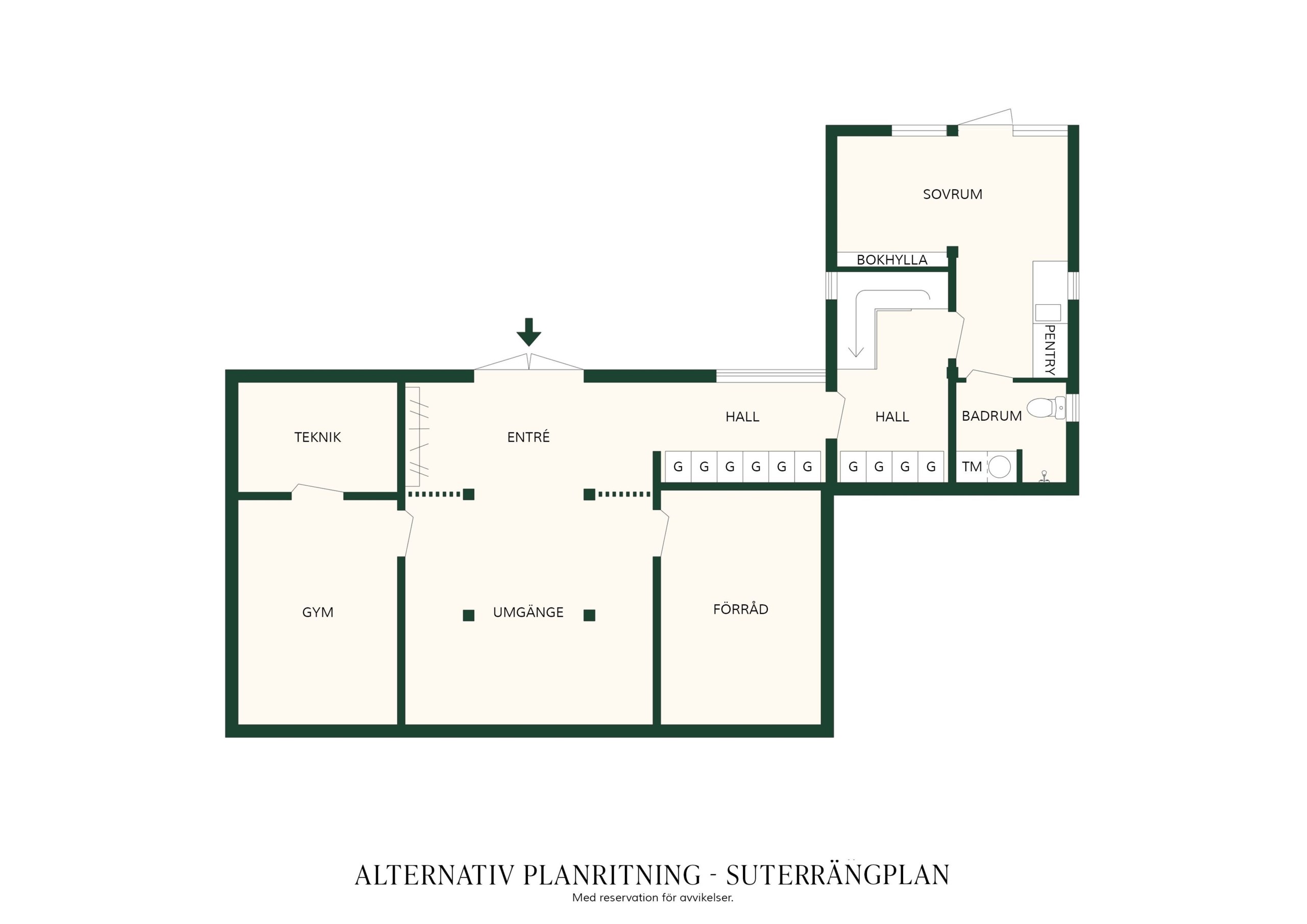 Alternativ Planlösning Suterrängplan